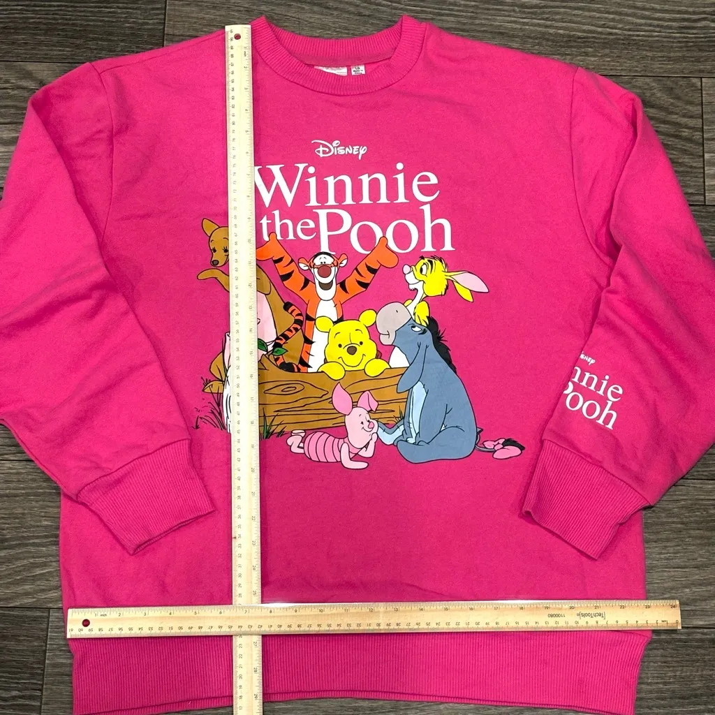 Disney Winnie the Pooh Pink Crewneck Sweatshirt Size Large Tigger Piglet Eeyore - Image 4