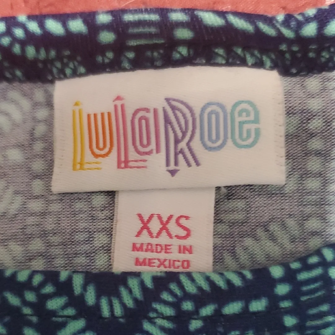 LuLaRoe Blue Puff Sleeve A-Line Dress - Image 2