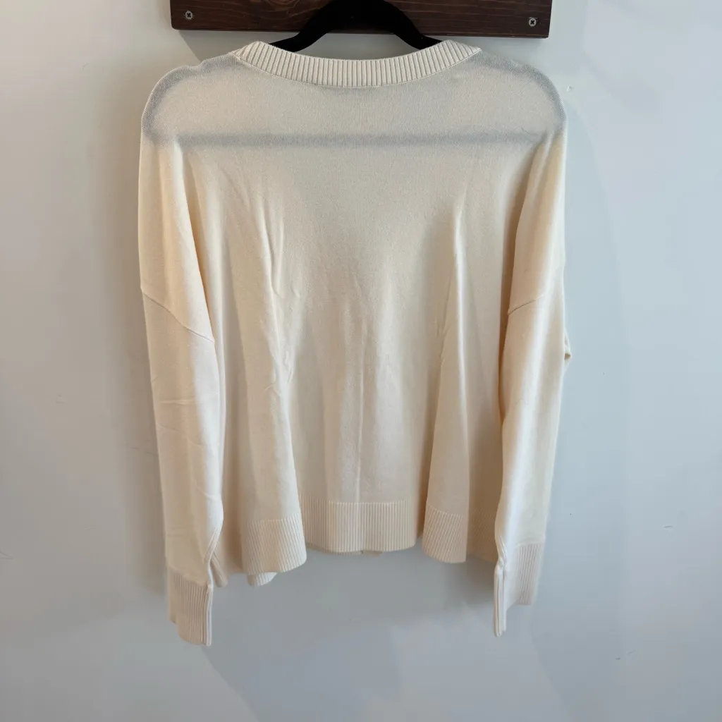 NWT Ann Taylor LOFT V Neck Cardigan in Ivory XL - Image 6