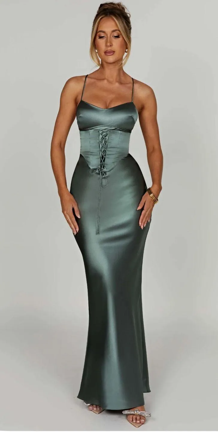 Babyboo Maxi Dress Sage Green - Image 3