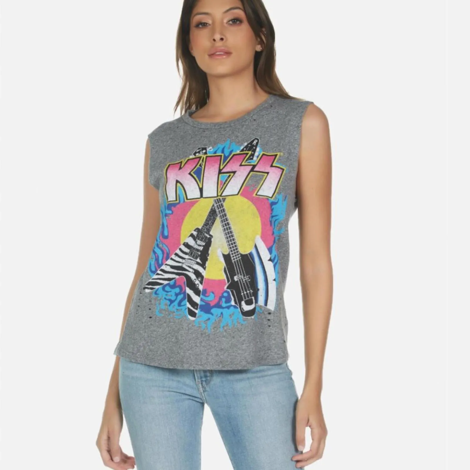 Lauren Moshi Rare KISS Dark Gray High Neck Racerback Tank Top XS $110 [COPY] - Image 4