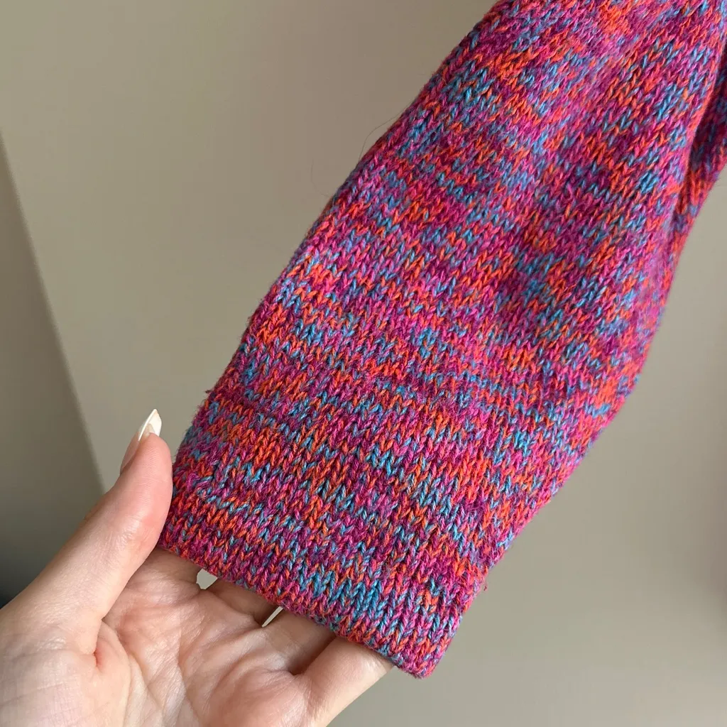 Vintage Multicolored Crewneck Camping Sweater, Size Large (14/16) Pink - Image 6