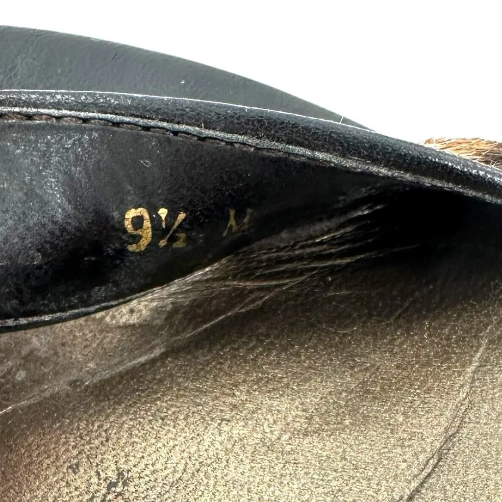 Stuart Weitzman Leopard Calf Hair Ankle Strap Chunky Heel Sandals Size 9.5 M - Image 9