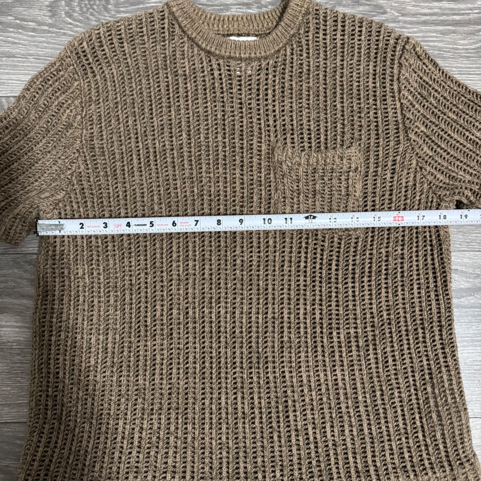 Urban Outfitters BDG Tan Knit Cropped Short Sleeve Pocket T Shirt Top Women Sz S - Image 7