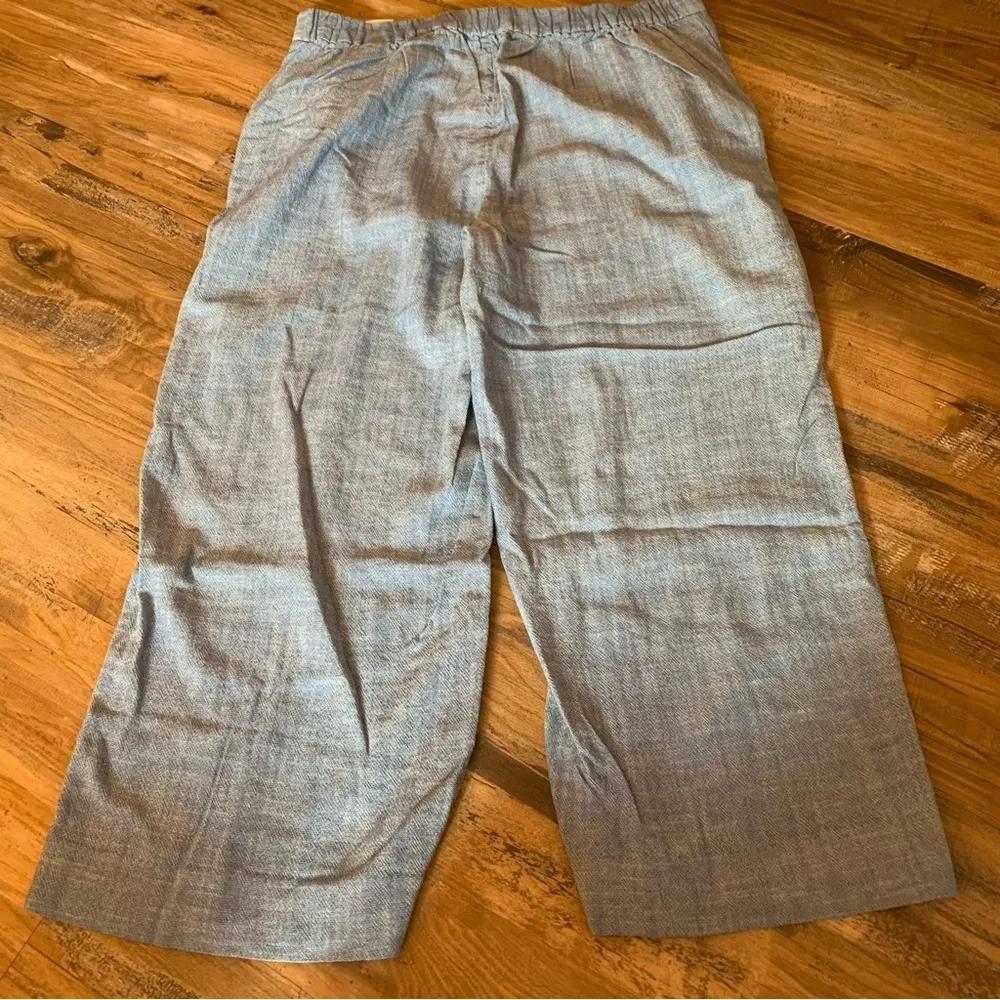 Banana Republic Rowan Wide Leg Blue High Rise Pull On Crop Pants Size 14 - Image 9