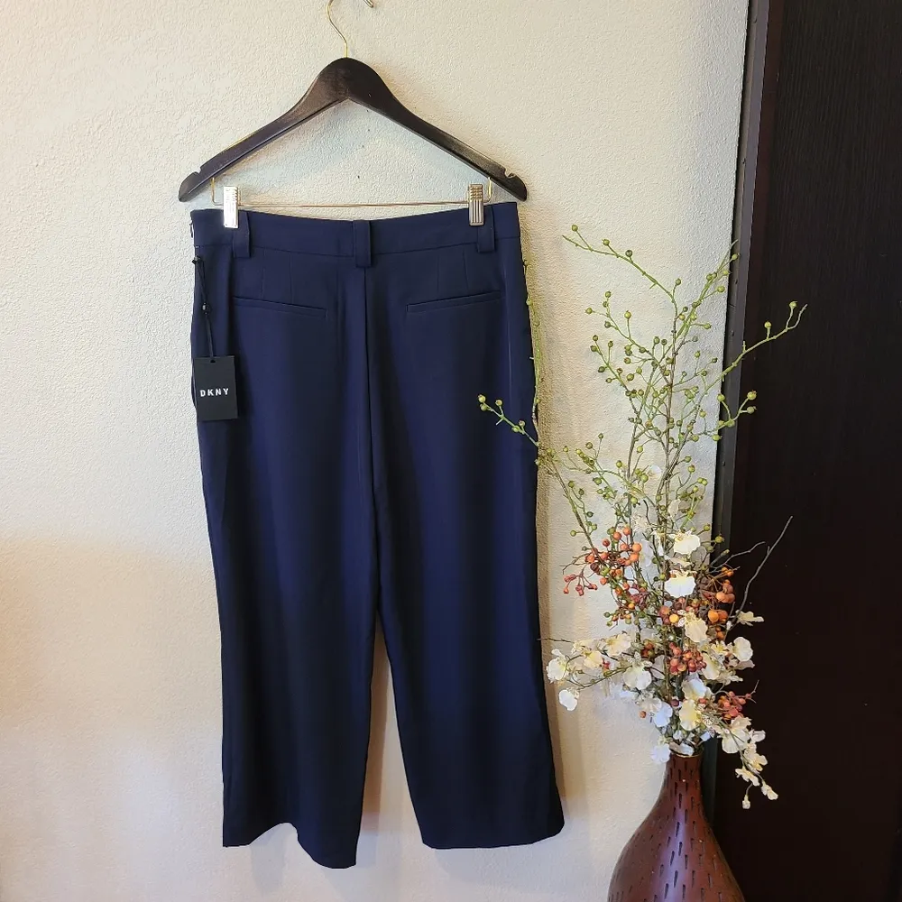 DKNY Navy Blue Wide Pants Size 10 - Image 3