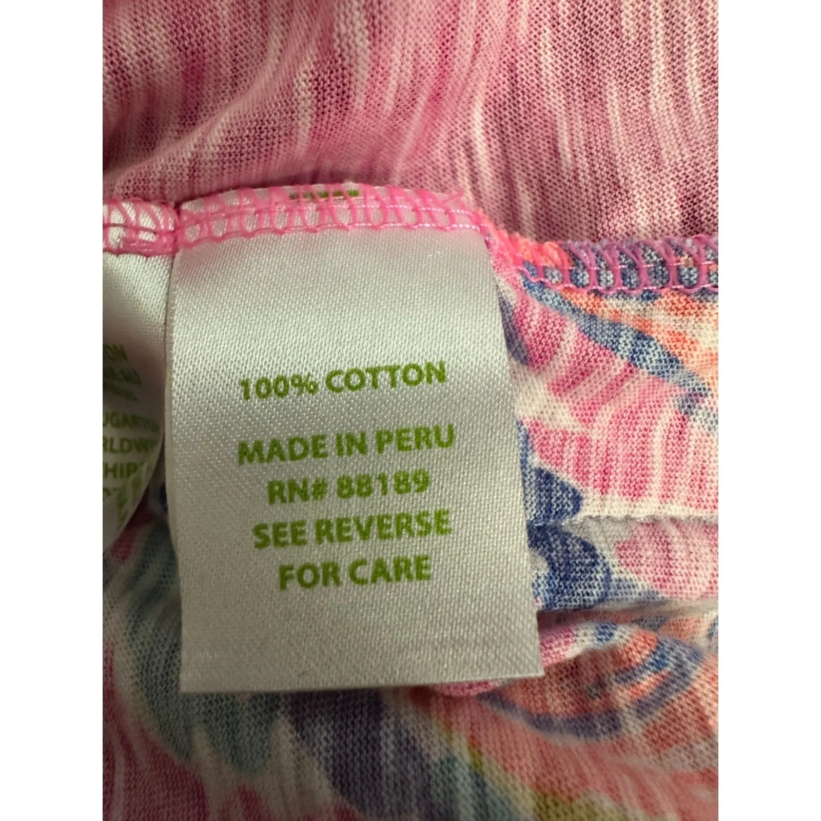 Lilly Pulitzer Etta V Neck Palm Tree Pink Blouse Size Small - Image 3