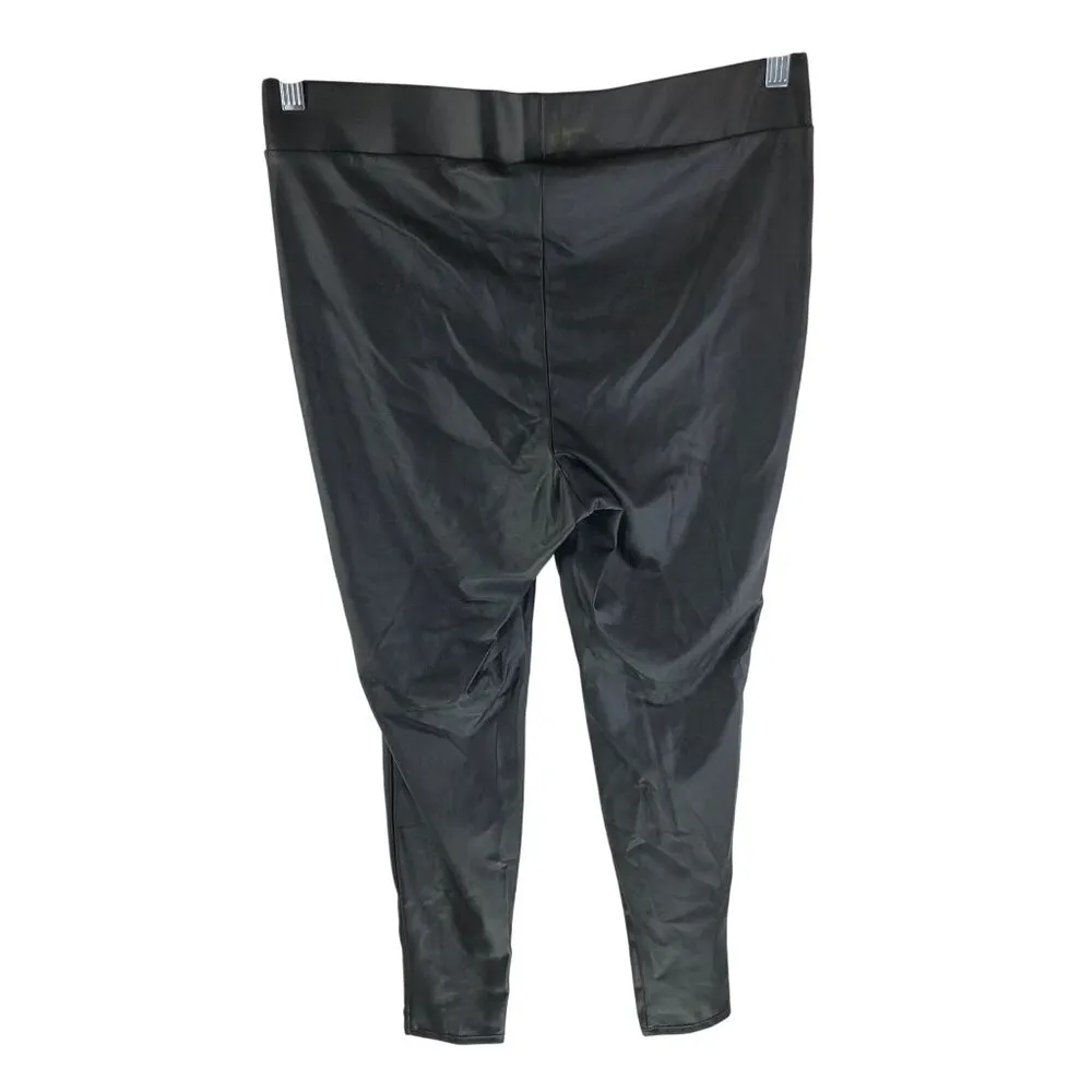 Torrid Womens Faux Leather Leggings Pull On Black 1X - Image 4