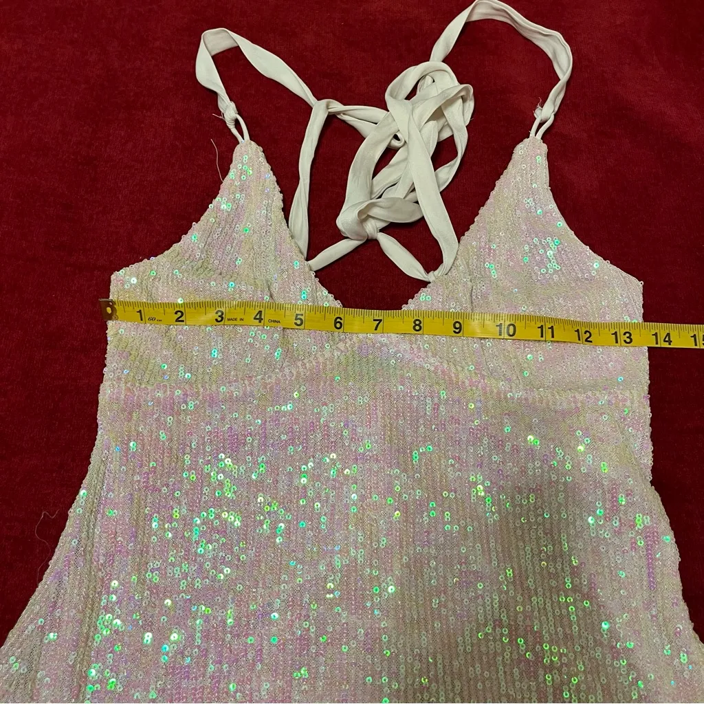 Intimately Free People Gold Rush Sequin Icicle Mini Dress - Image 3