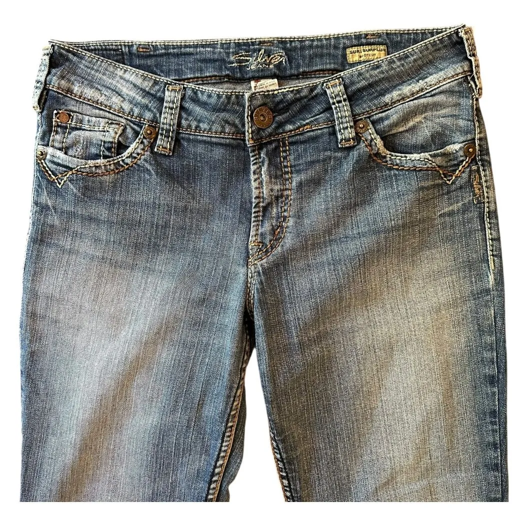 Silver Jeans Suki Surplus Bootcut Embroidered Flap Back Pockets Size 31x30 - Image 3