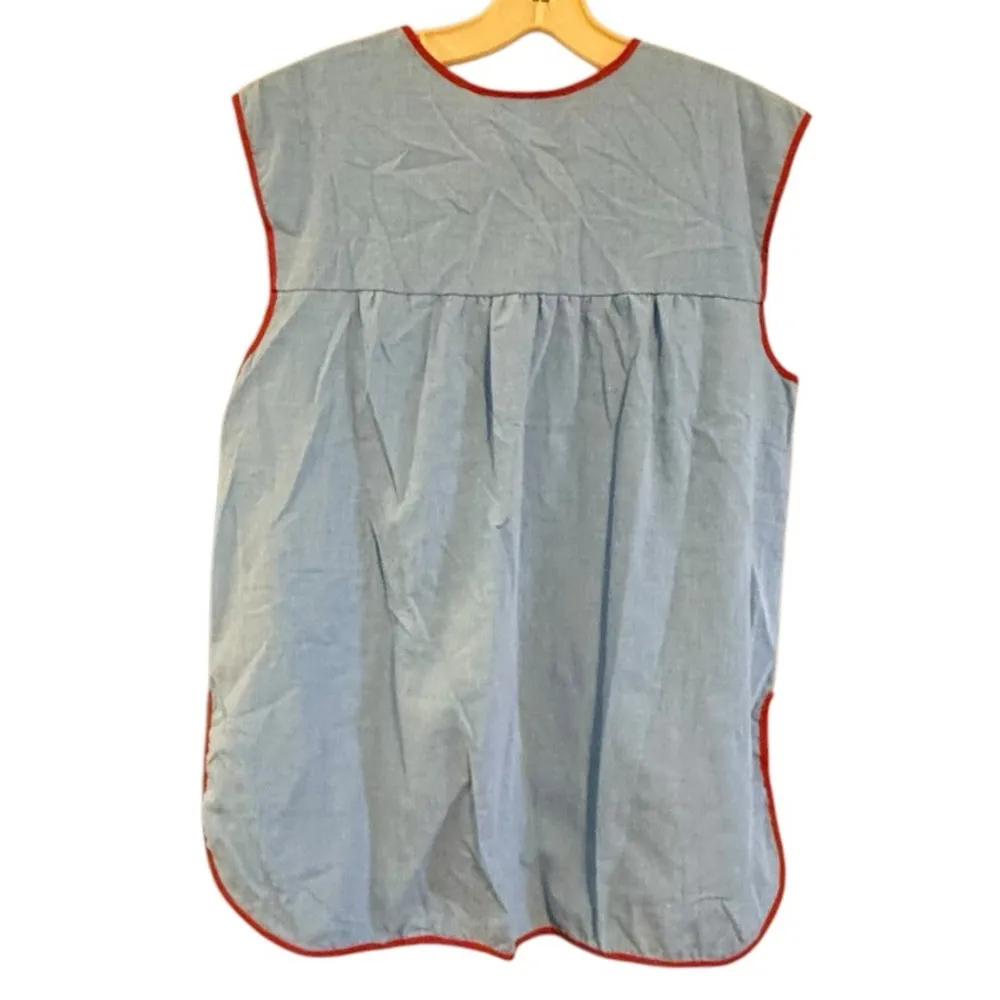 Vintage Vermont Country Store Embroidered Snap Top Blue - Image 4