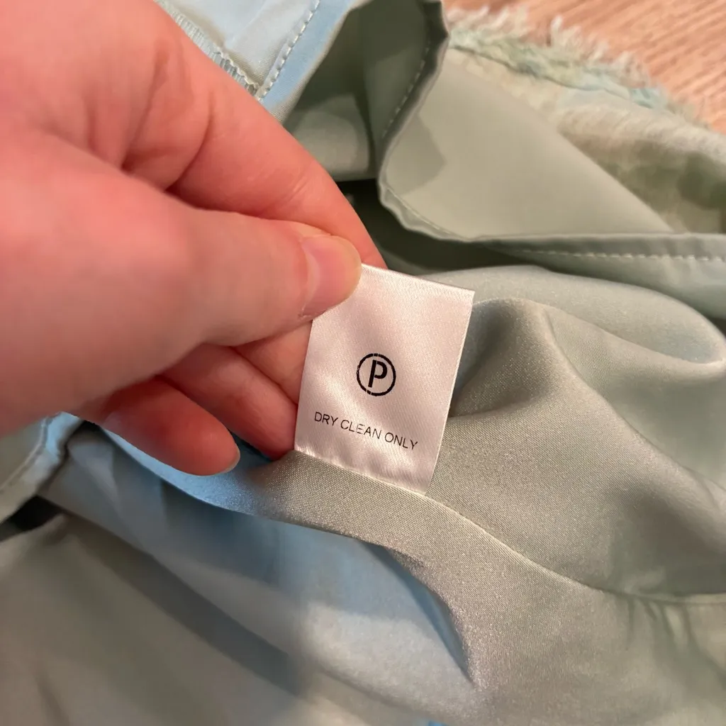 Abbey Glass Alys Cross Front Halter Dress Green Fringe Shift Knee Length Size S - Image 10