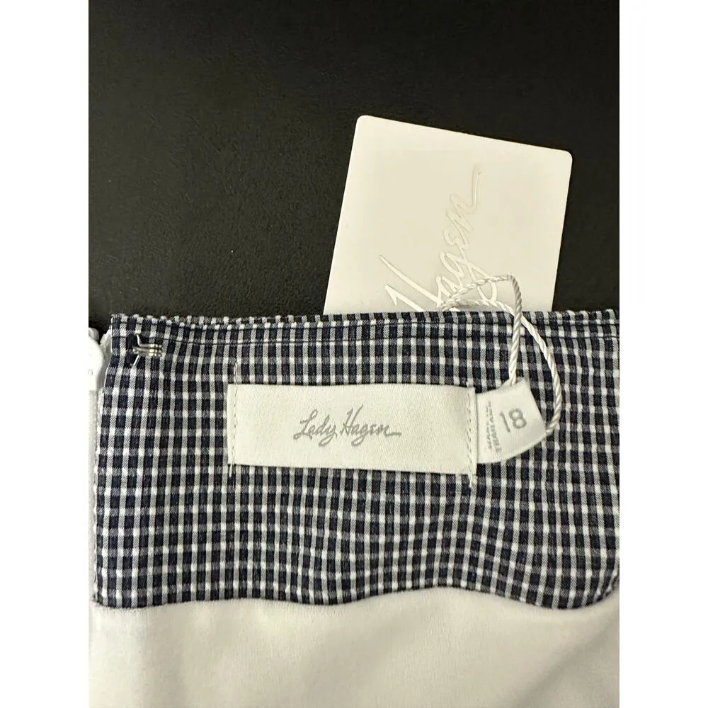 Lady Hagen Skort Women 18 NWT White Navy Blue Seer Sucker Breathable Golf - Image 4