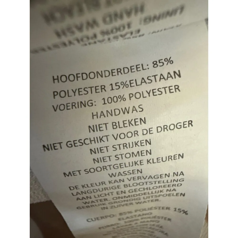 Boohoo Tan White Polka Dot Sleeveless Pom Pom Camisole One Piece Swimwear Sz 14 - Image 6