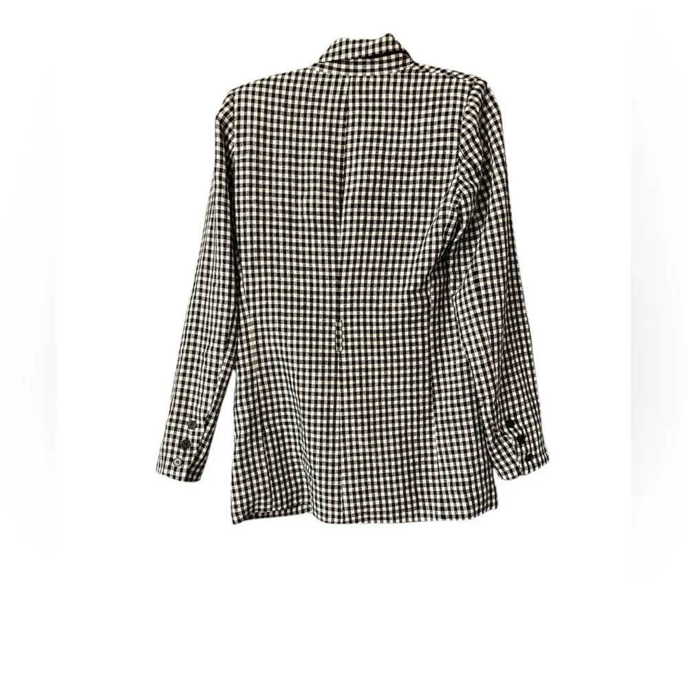 Reformation Rae Gingham Check Paid Double Breasted Relaxed Blazer - Image 5
