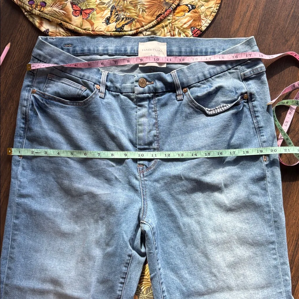 Habitual Pace High Rise Slim Straight Leg Jeans 14 W Slit Hem Coastal Cowgirl - Image 12