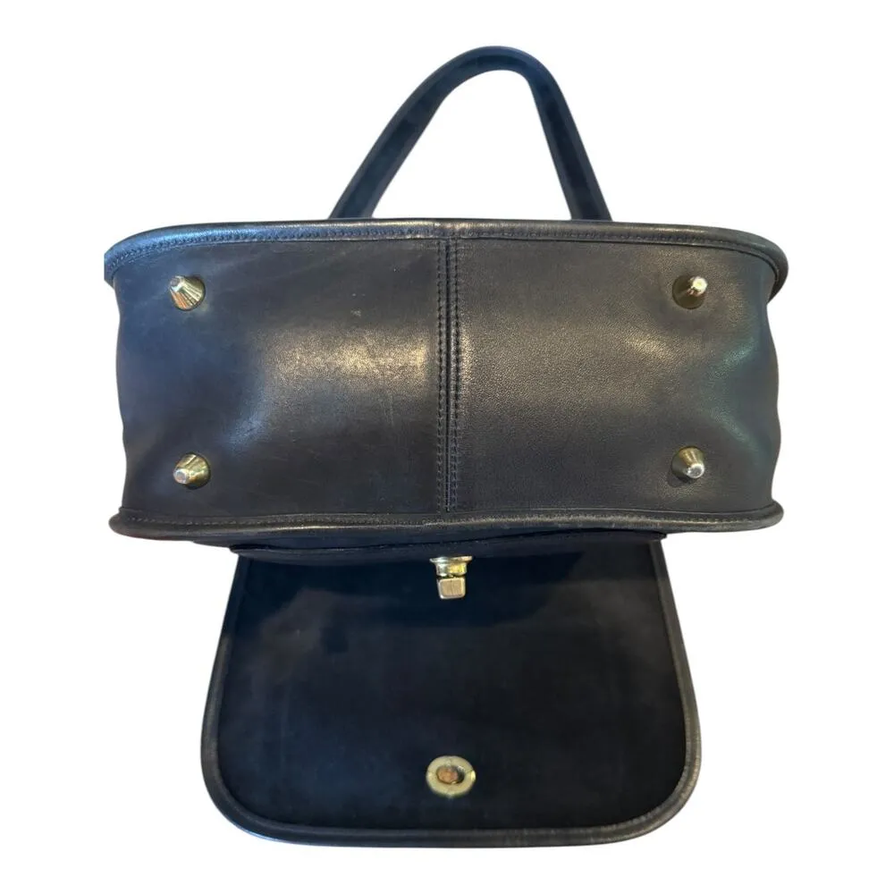 Vintage Y2K Coach Stewardess black leather crossbody bag 9525 adjustable strap - Image 5