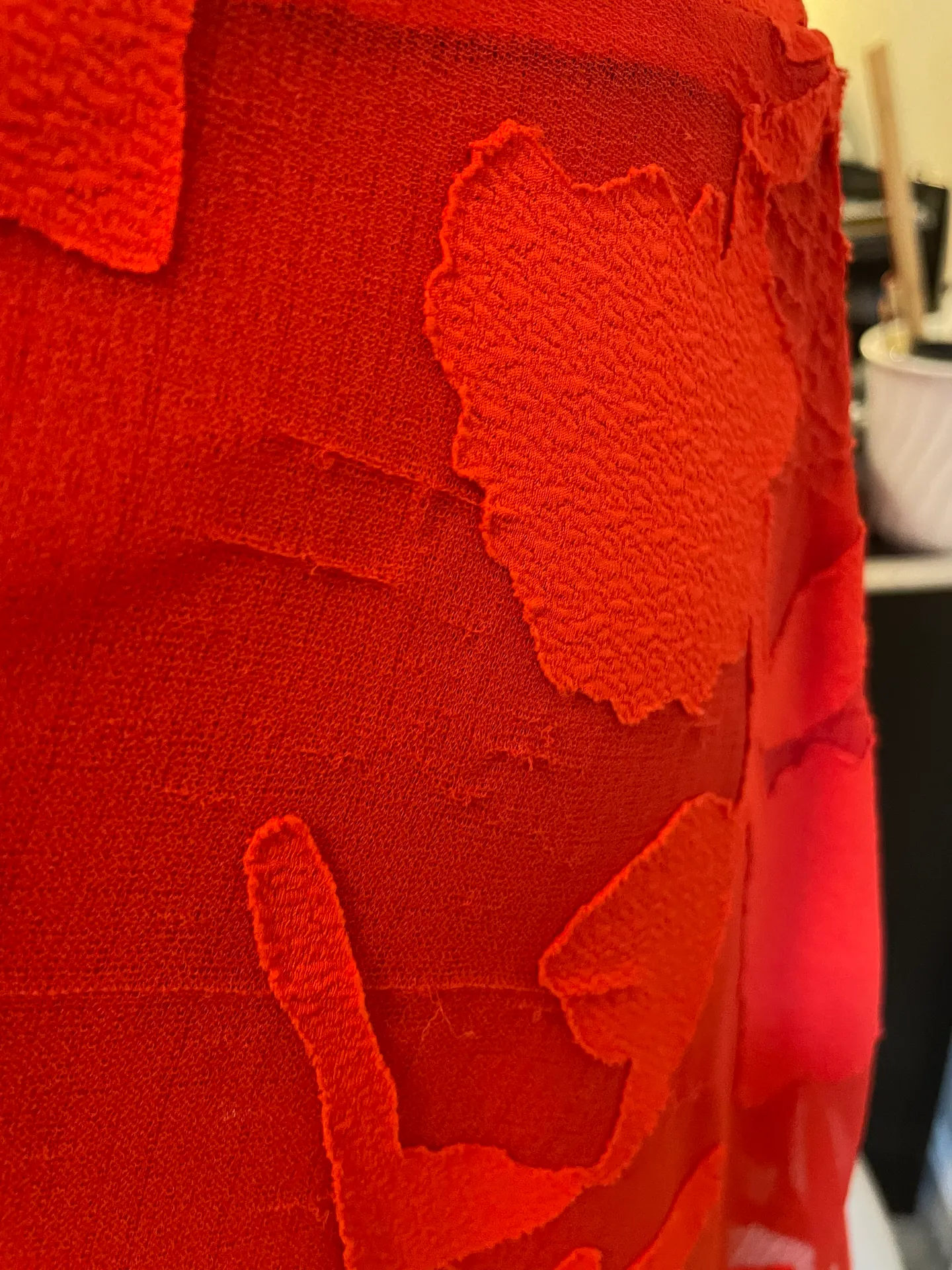 Halter Keyhole Red Jacquard Flapper Cocktail Dress - Image 11