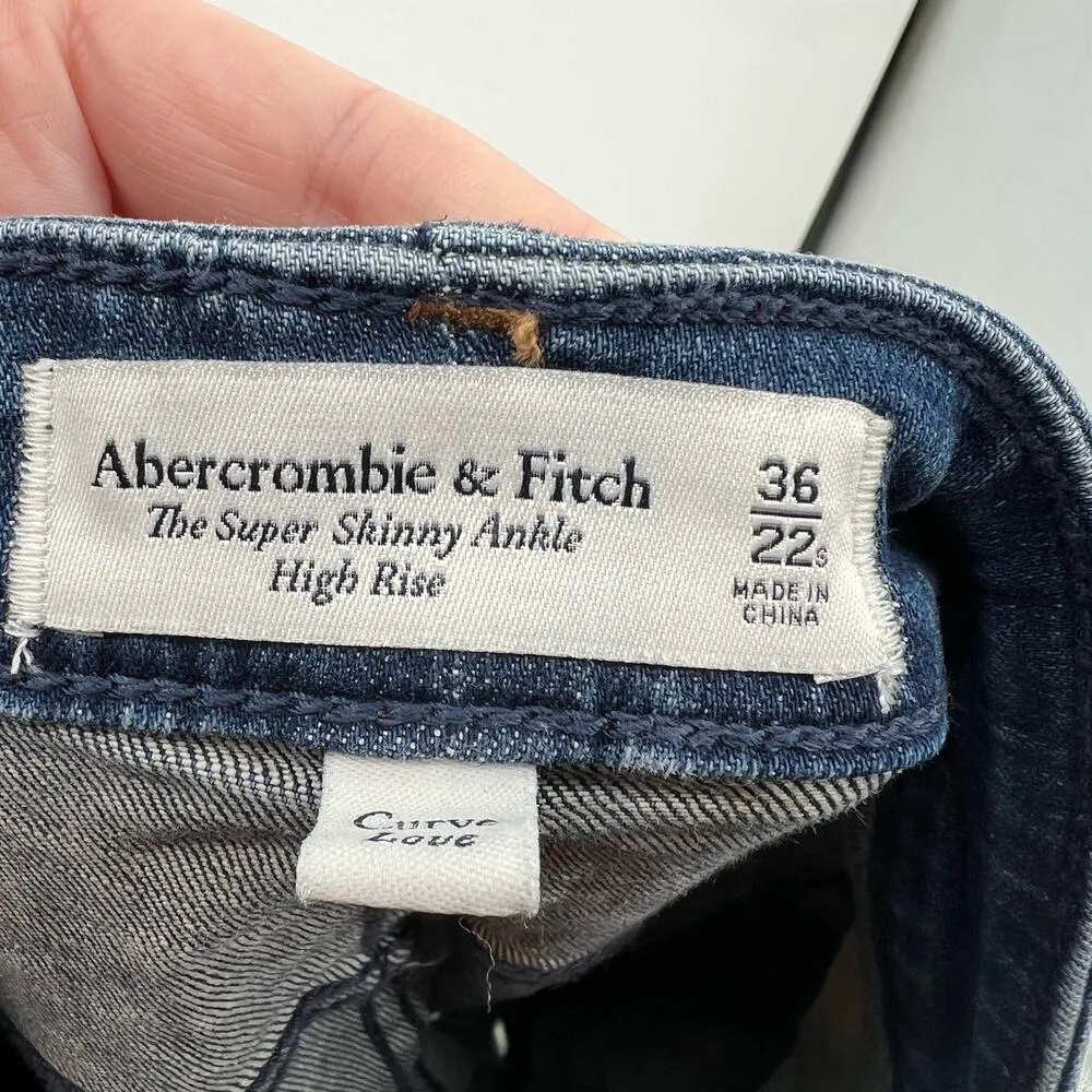 Abercrombie & Fitch the super skinny ankle high rise curve love button fly 22 S - Image 7