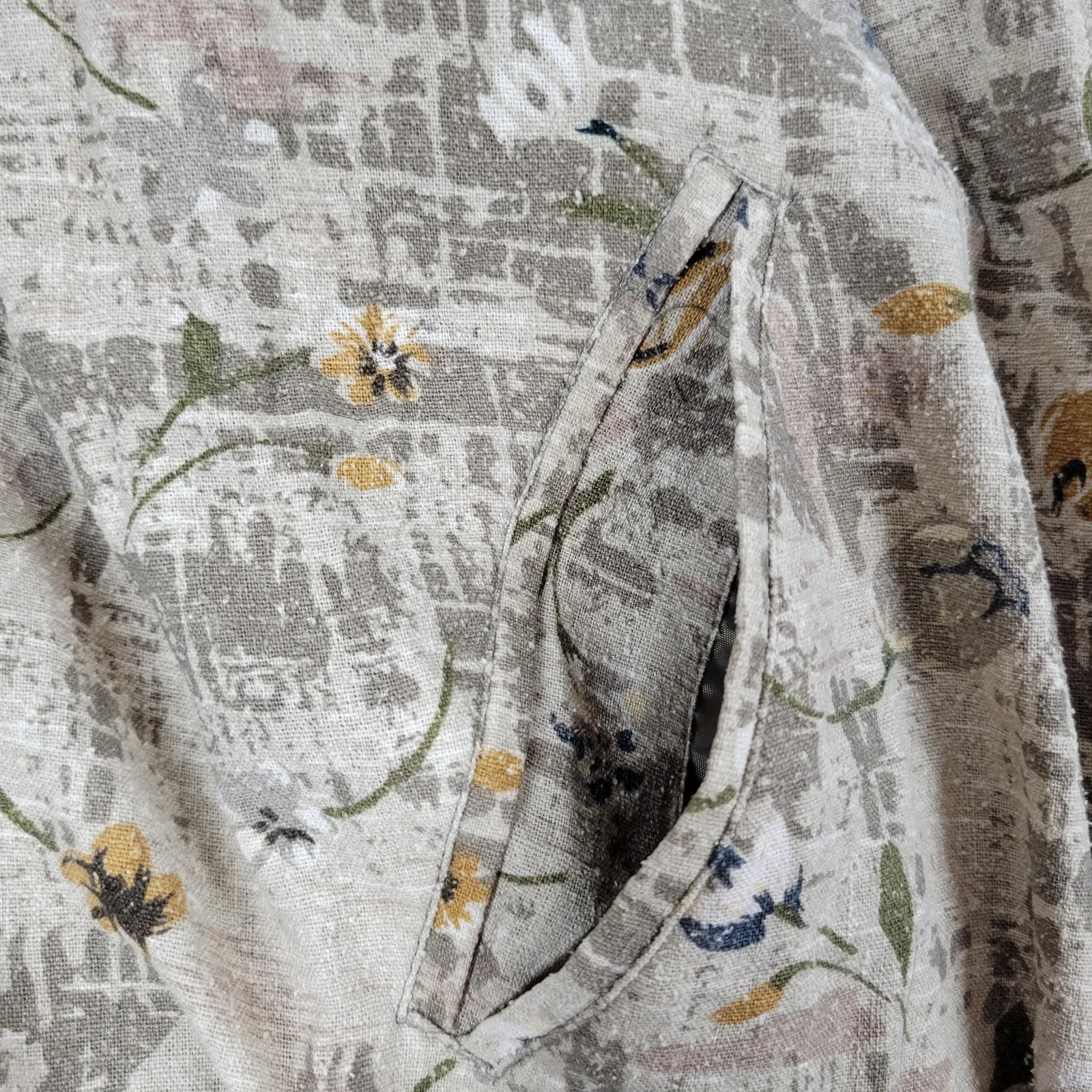 Vtg EVR Silk Bomber Jacket Womens XL Green Floral Tulips Camo Zip Up Streetwear - Image 12