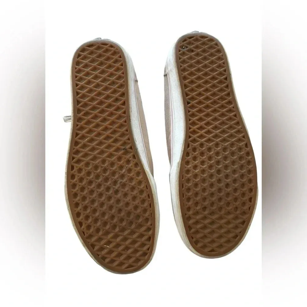 Vans Women's Pink and White Trainers size 11 - Image 3