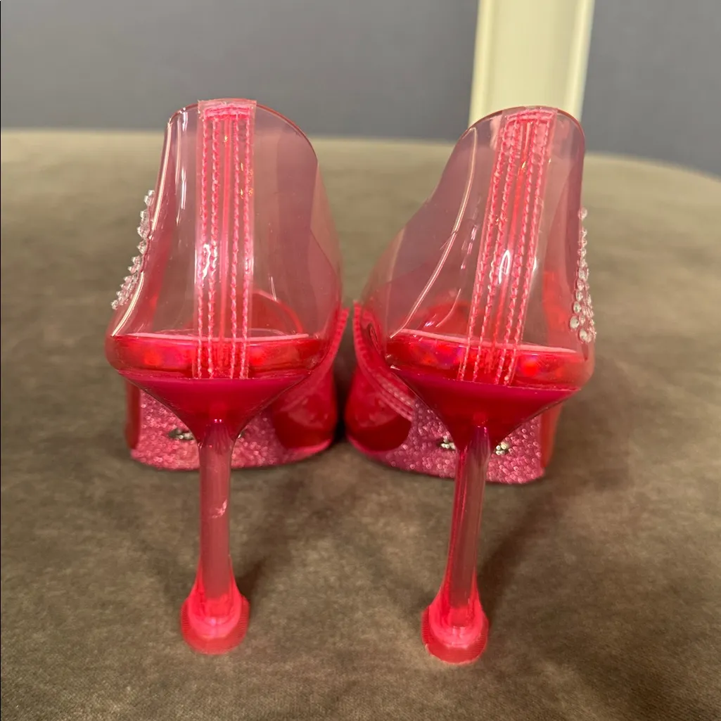 Barbie x ALDO Barbiestessy Collection Pink Translucent Pointed Toe Pumps 7.5 NEW - Image 4