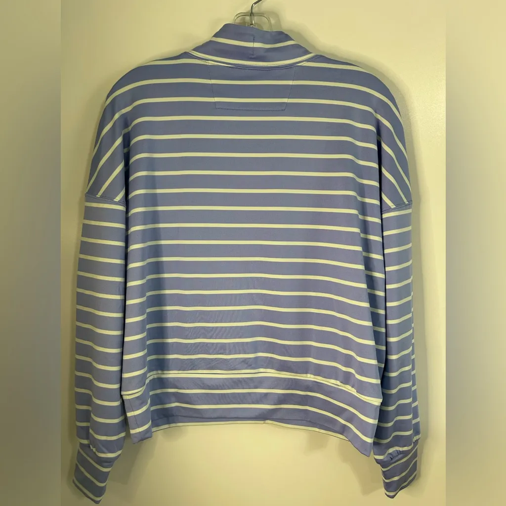 Zero restrictions women .Blue and White Cowl Neck Striped pullover Blue Size XS - Image 9