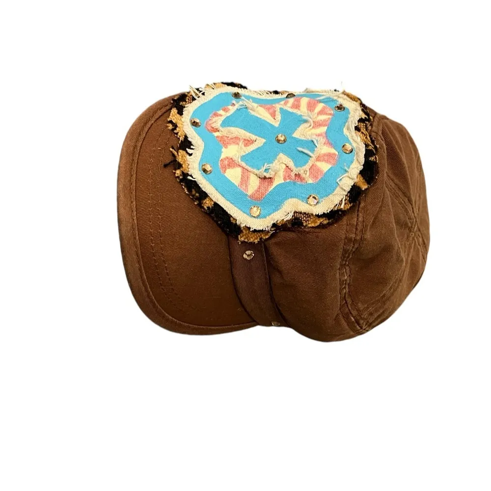Alternative Apparel Embellished Bohemian Cross Train Conductor Canvas Cap Hat OS - Image 2