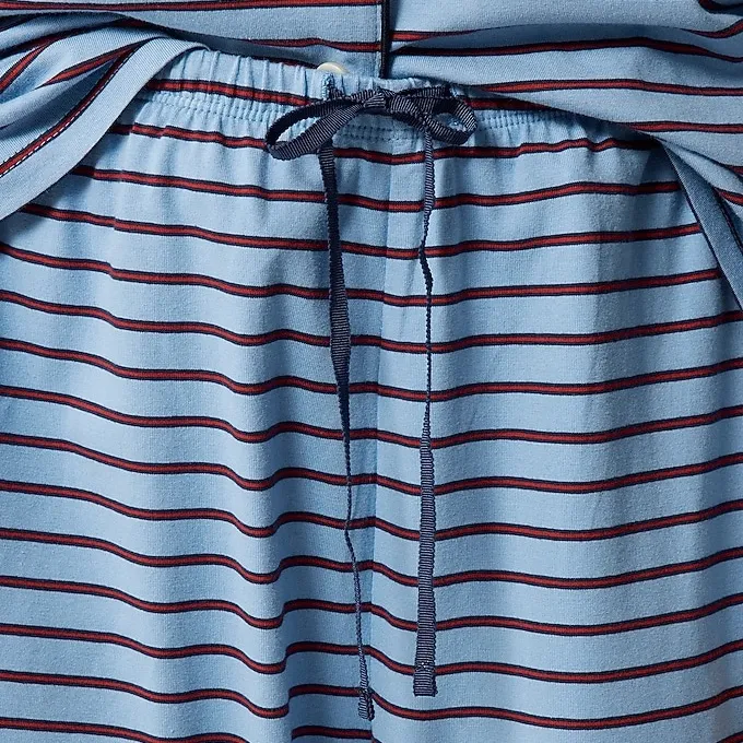 J. Crew Dreamy cotton-blend Pajama Pant Set in Blue Red Stripe Size XL NWT - Image 2