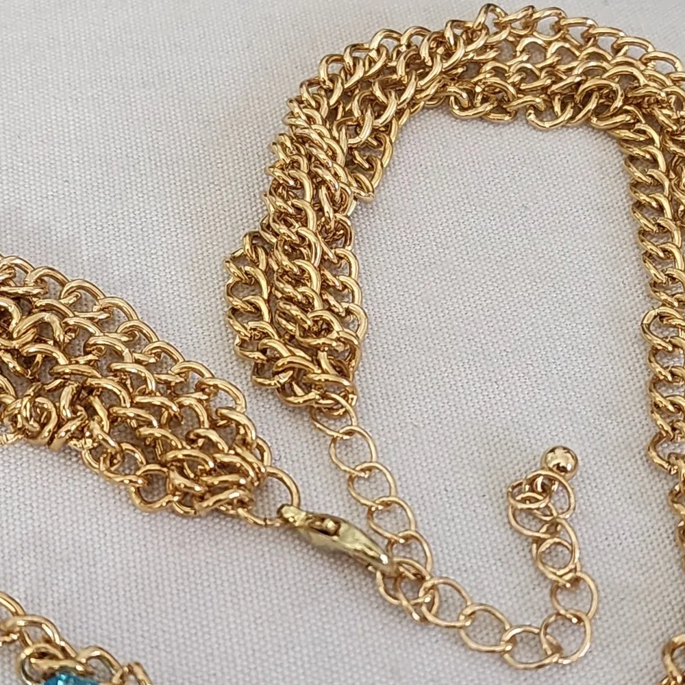 Gold 4 Strand Chain Necklace with Nautical Charms and Starfish Earrings Set - Image 6