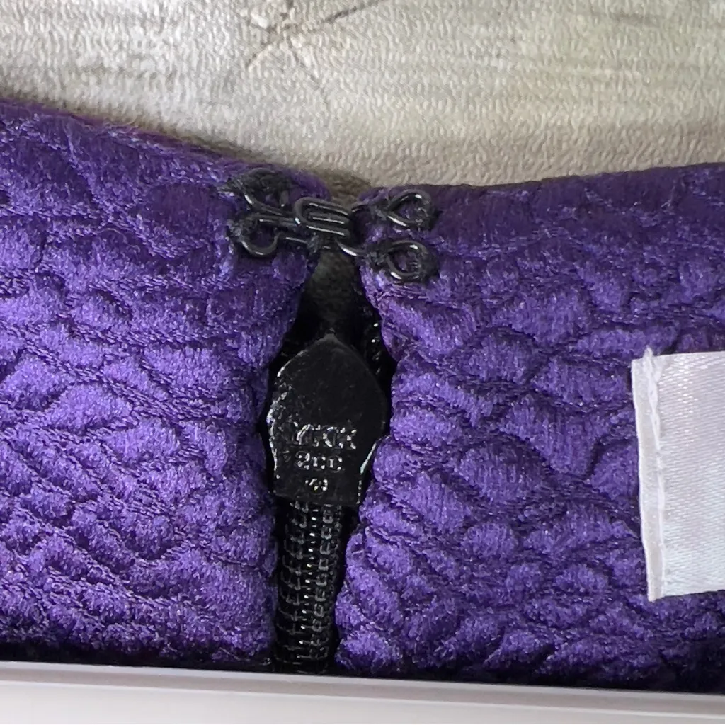 Natori Purple & Black Textured Size 10 Sleeveless Sheath Fit & Flare Dress(Flaw) - Image 6