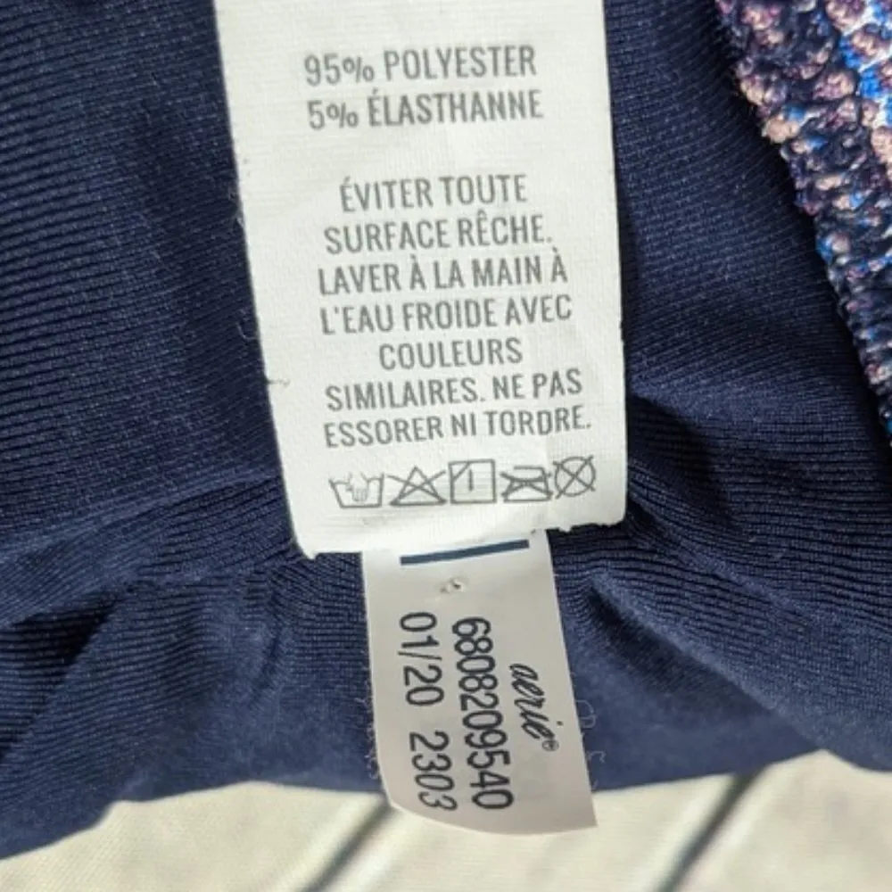 Aerie V Bandeau‎ Purple Space Dye Padded Bikini Top Size S Swim Bra - Image 4