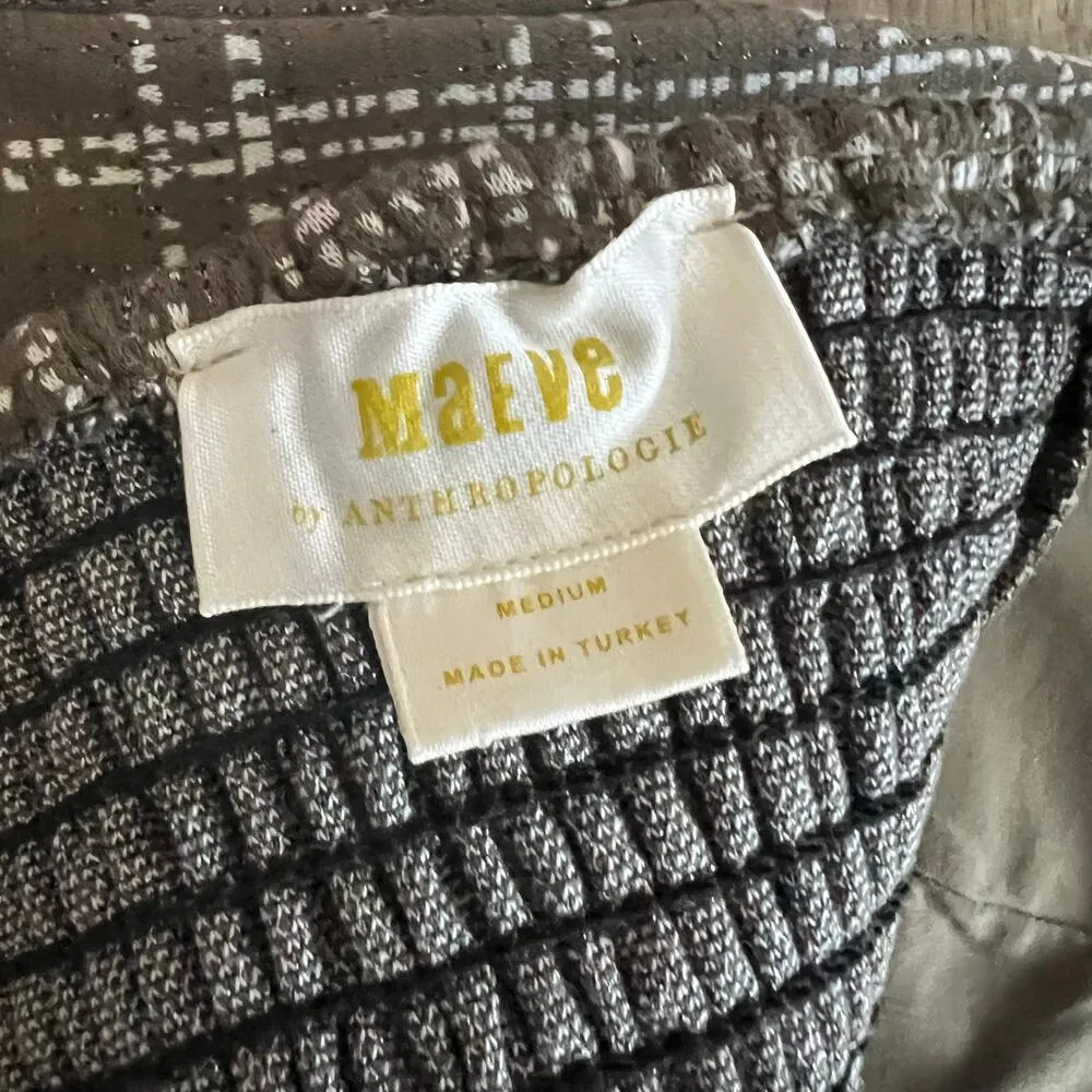 Anthropologie Maeve Strapless Corset Top Olive Green Metallic Sweetheart Medium - Image 5