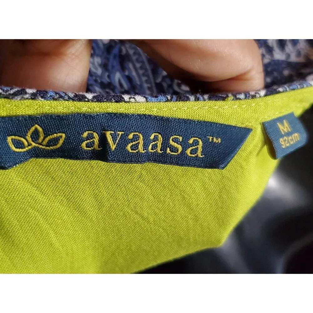 Avaasa Womens Multicolor Paisley Rayon Boat Neck Sleeveless Maxi Dress Medium - Image 8