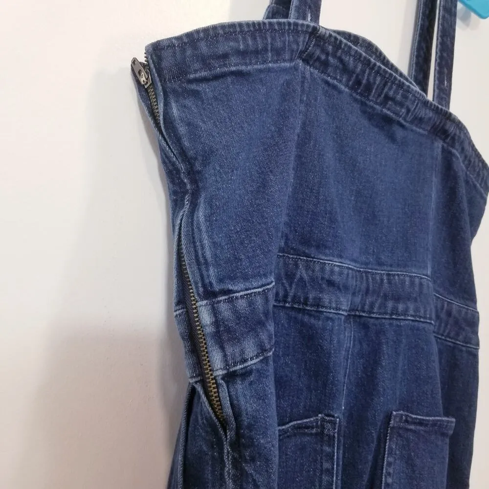 J. Crew Jeans Overall Dark Wash Denim Blue Jumpsuit - Image 5