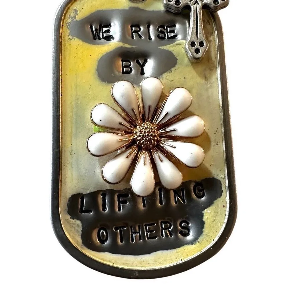 Kate Mesta we rise by lifting others dog tag cross charm necklace - Image 5