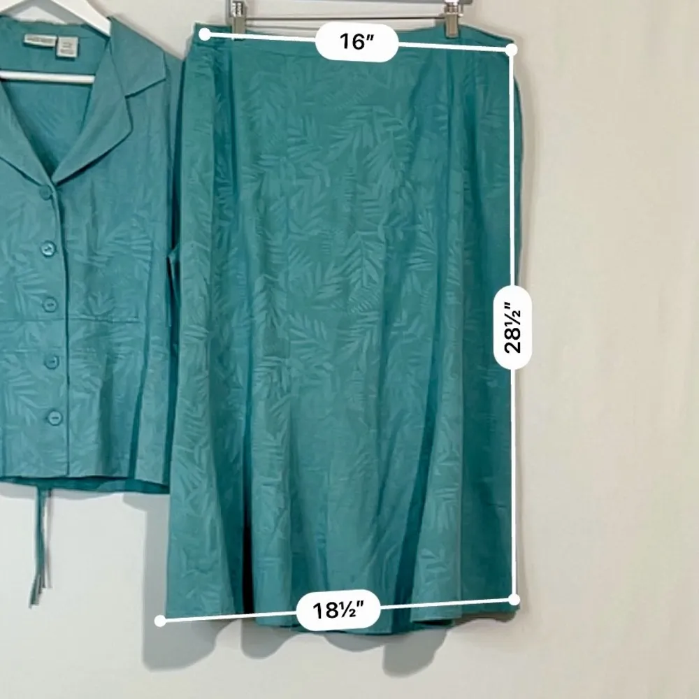 Nomadic Traders Women’s Vintage Patterned Blazer Skirt Set Blue Size Large FLAW - Image 5