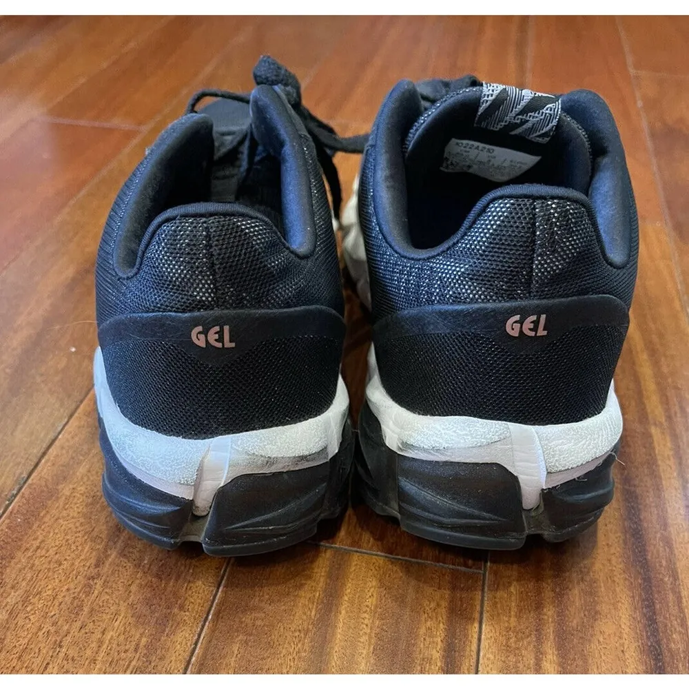 ASICS Gel-Quantum 90 2 1022A210 Sneakers Women's Size 8 Black Rose Gold Accent - Image 4