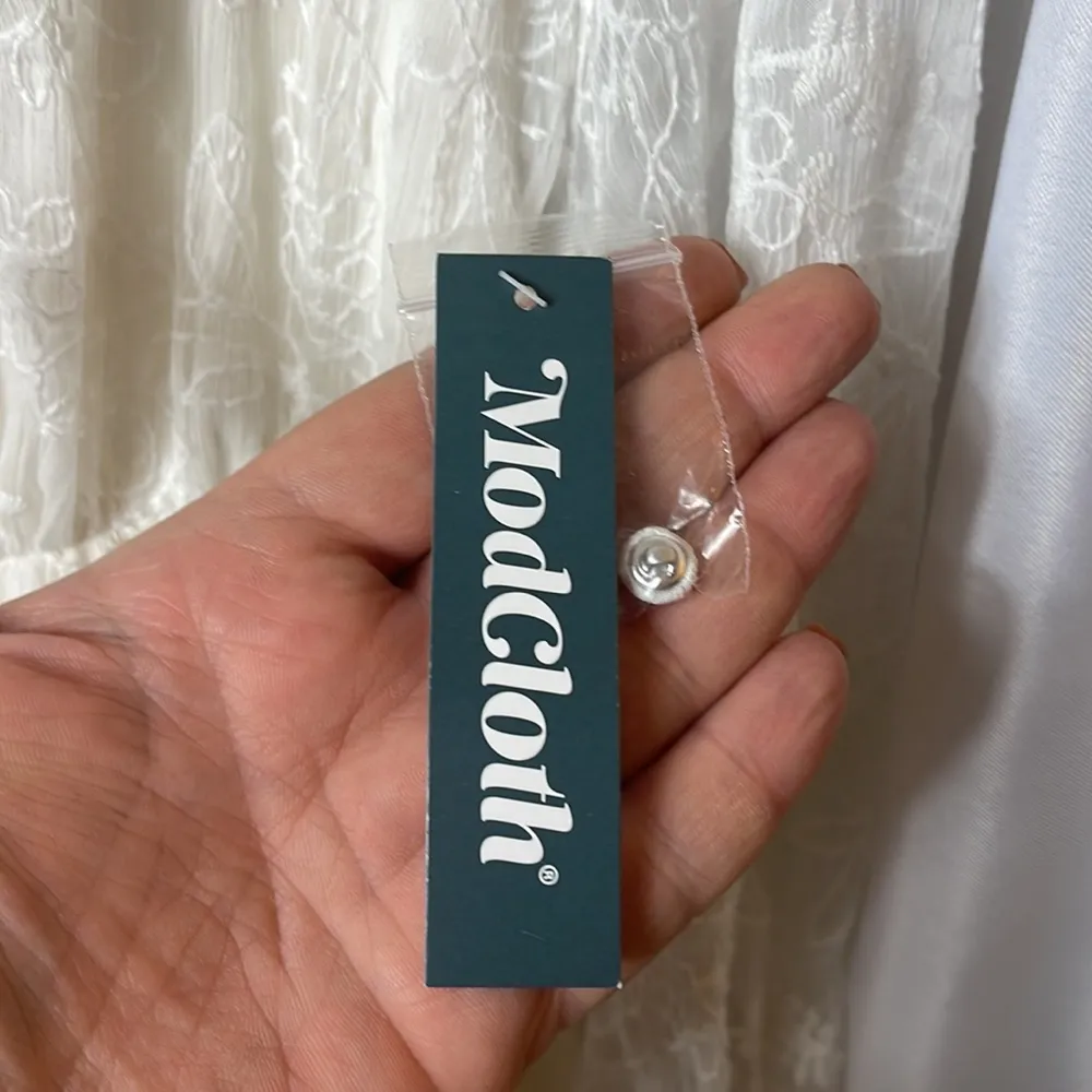 ModCloth Dress Bohemian Maxi Sheer Arms w/ embroidery Size S - Image 6