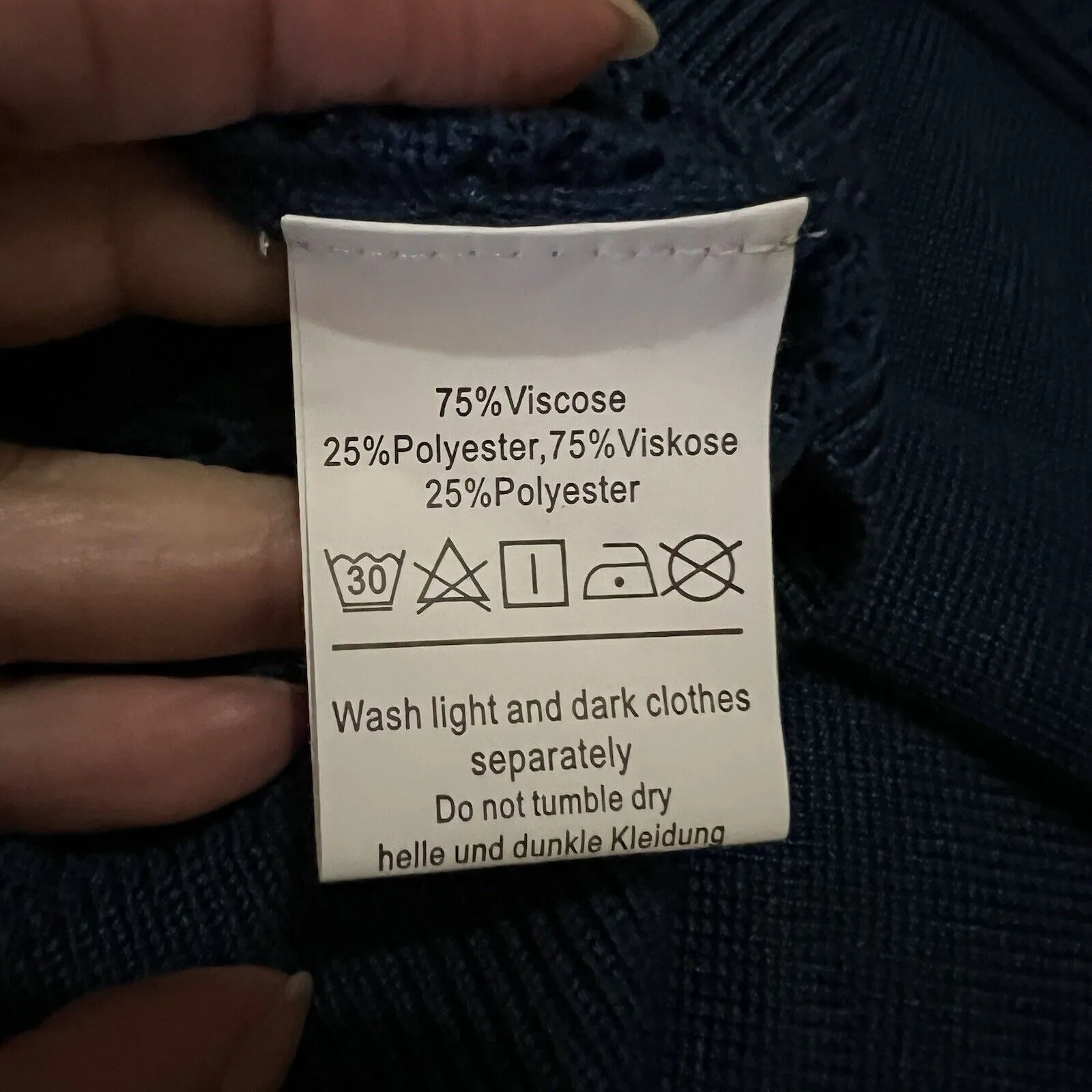 Grace Karin Cardigan Womens Size 2XL Blue V Neck 3/4 Sleeve Button Down - Image 9