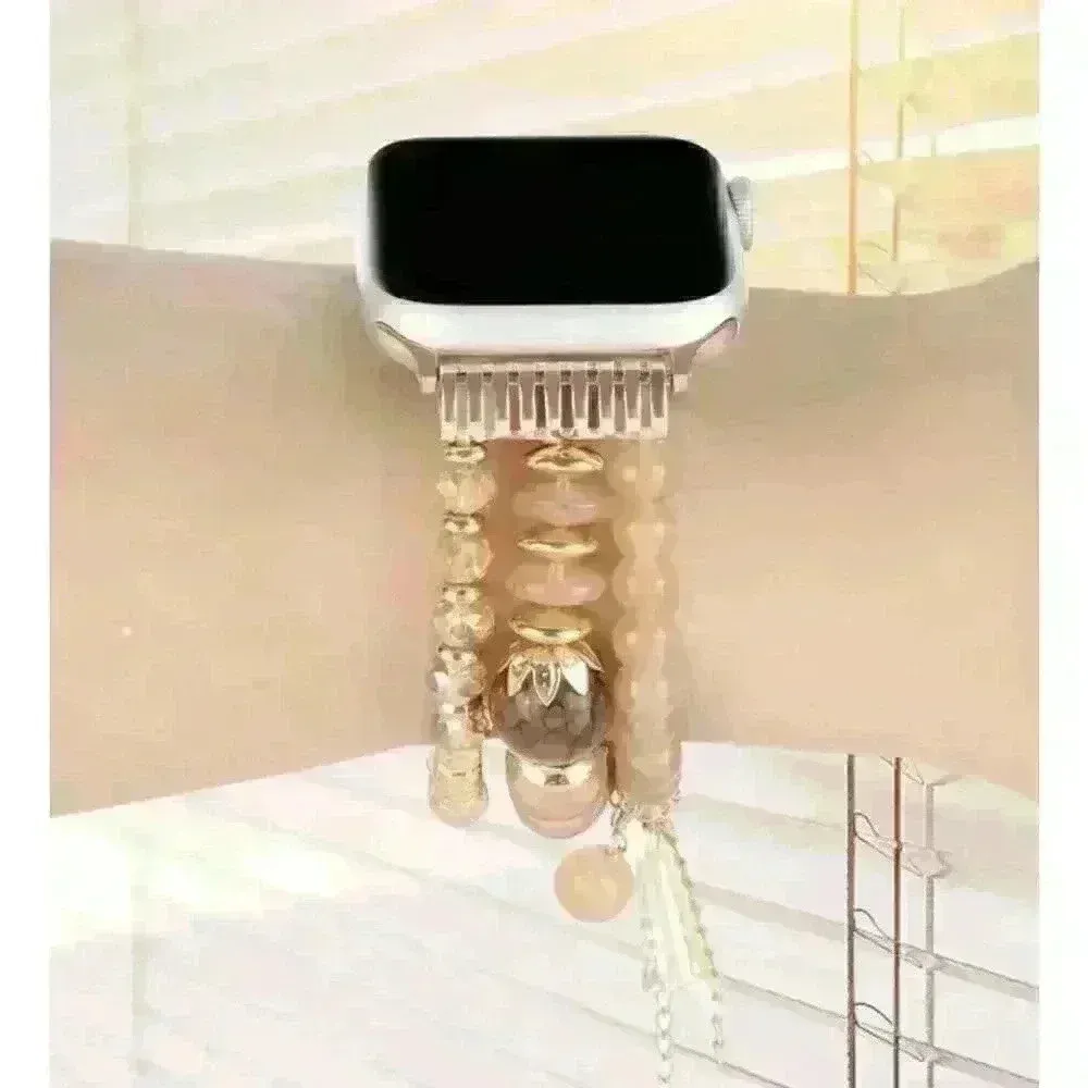 Beaded Bracelet Watchband for Apple Watch Brown - Image 4