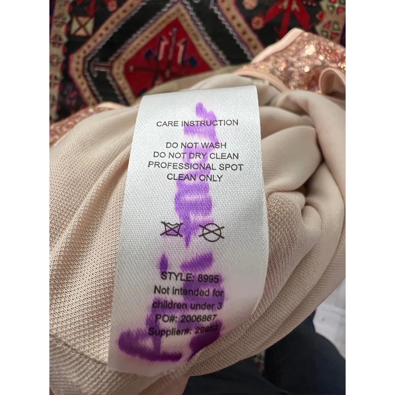 Weissman Sequin Dance Costume Dress Womens MA Pink Gold Tutu Performance Size M - Image 10