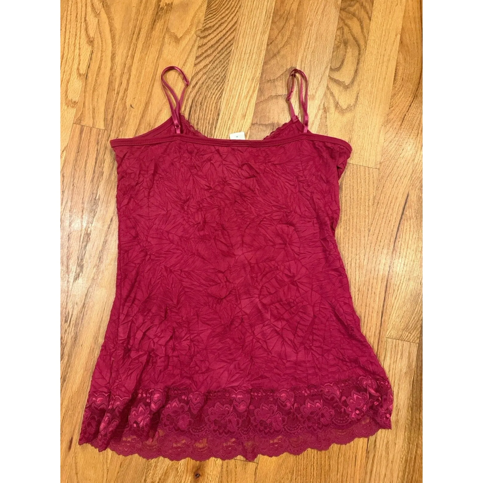 Maurices Top M Lace Babydoll Crinkle Wrinkled Dainty Lace Fairy Y2K Coquette‎ - Image 2