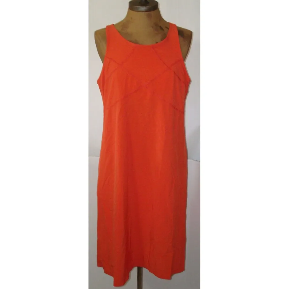 New Womens NWT PrAna L Barton Dress Koi Bright Orange Bra Tank Zip Pockets - Image 5