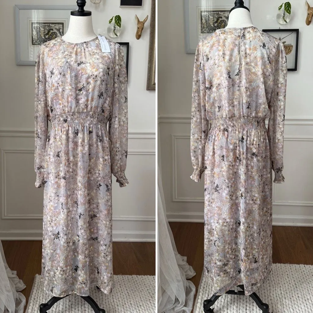 NWT Bishop + Young Smocked Waist Floral Victoria Midi Dress $100 XL - Image 2