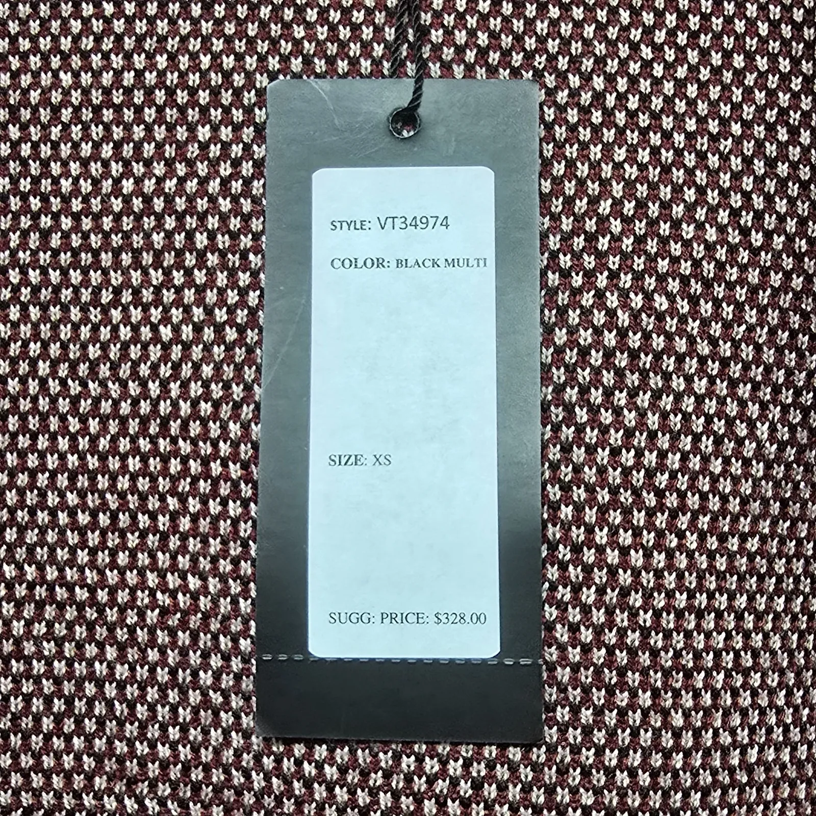 Vertigo Black Multi Hooded Knit Cardigan Jacket XS Floral Boho Pockets NWT $328 - Image 2