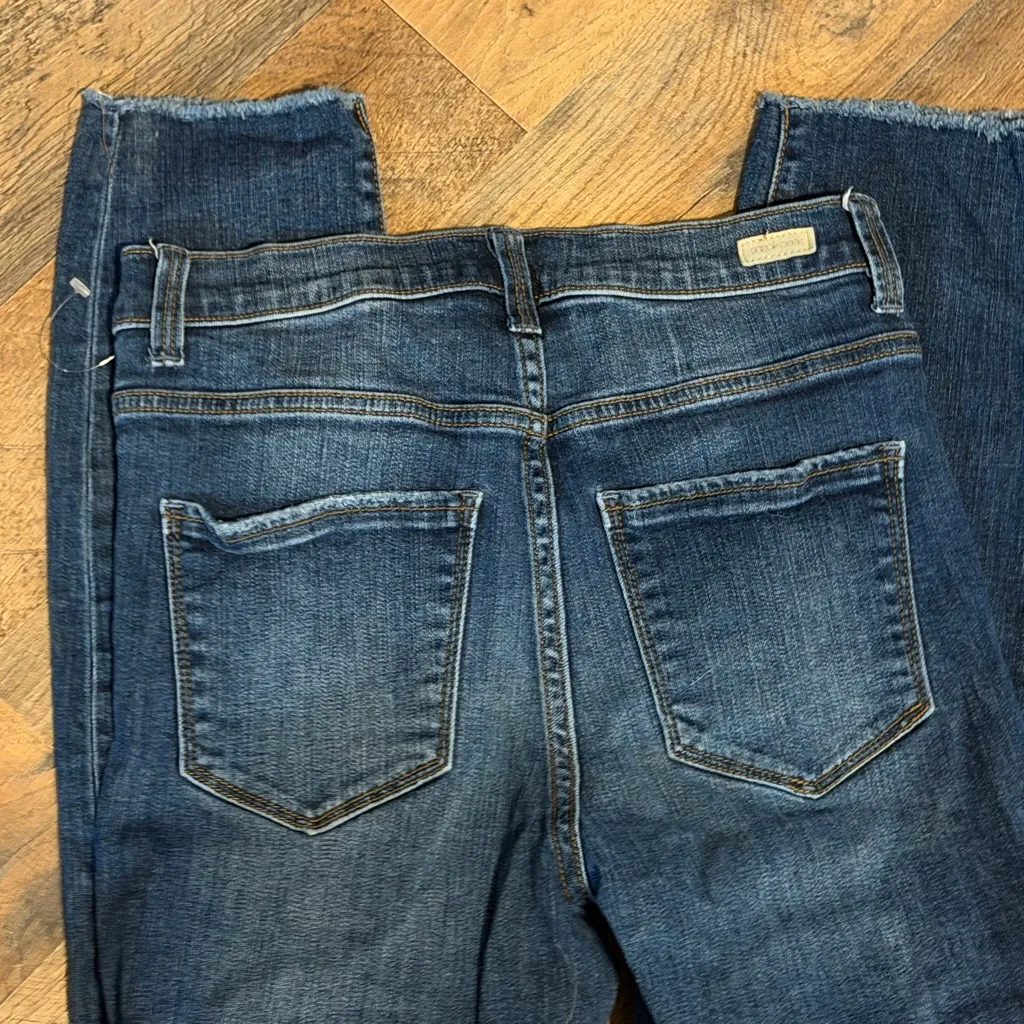 The Impeccable Pig Dark Blue Distressed Cropped Jeans 27 waist 29 inseam - Image 6