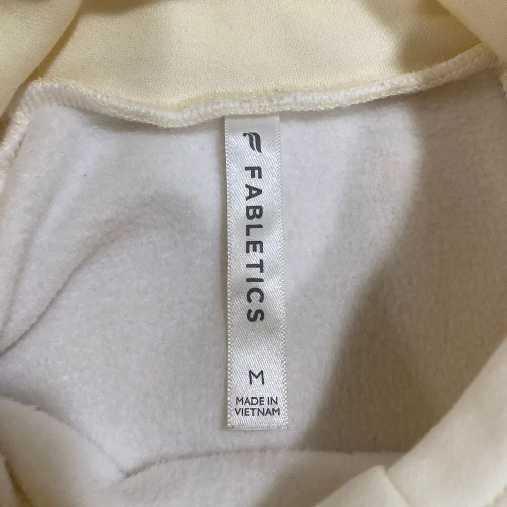 Fabletics Cream Funnel Neck Fleece Pullover Sweatshirt Women’s Medium - Image 3