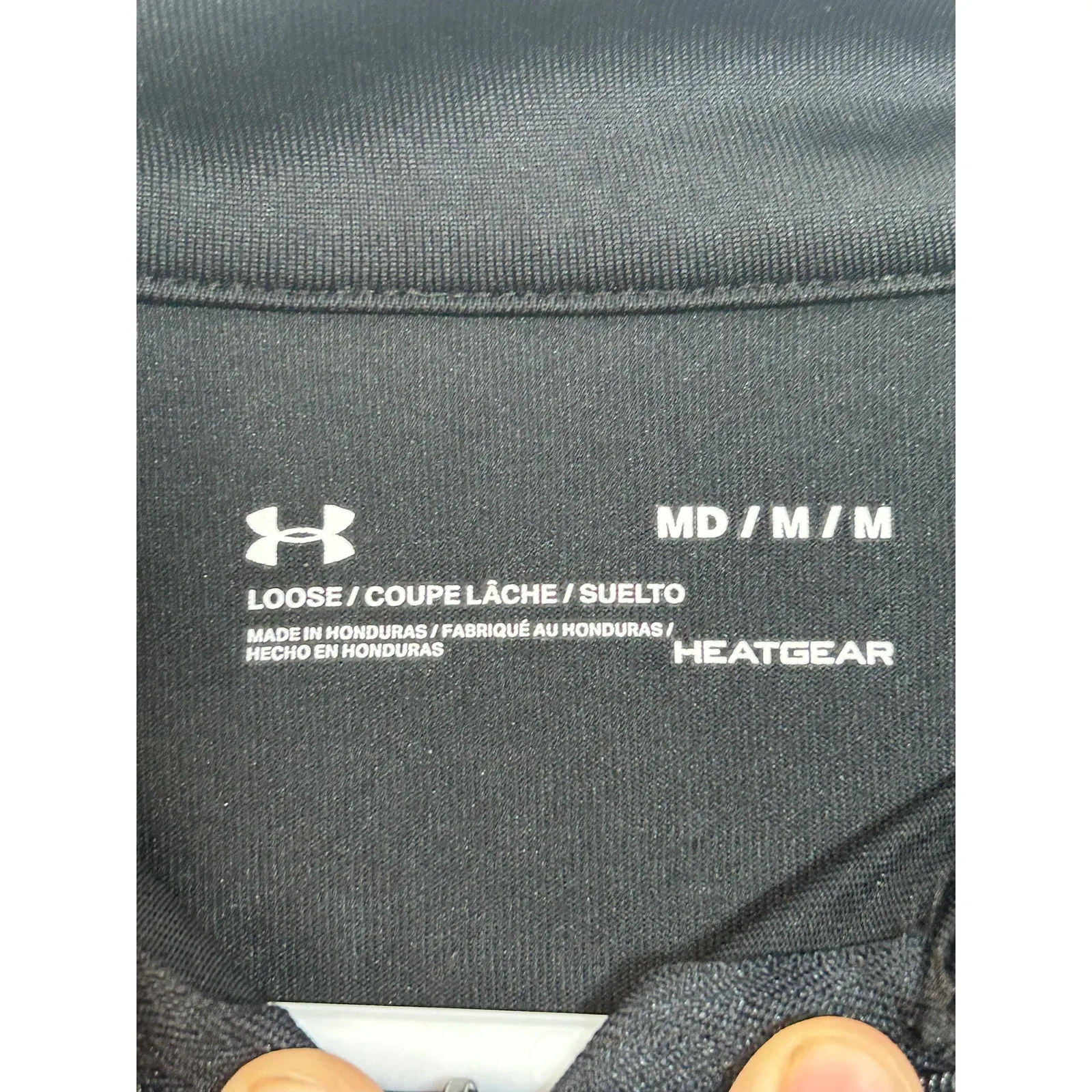 Under Armour Quarter Zip Pullover Medium Black Dry Fit Workout Gym Running - Image 6