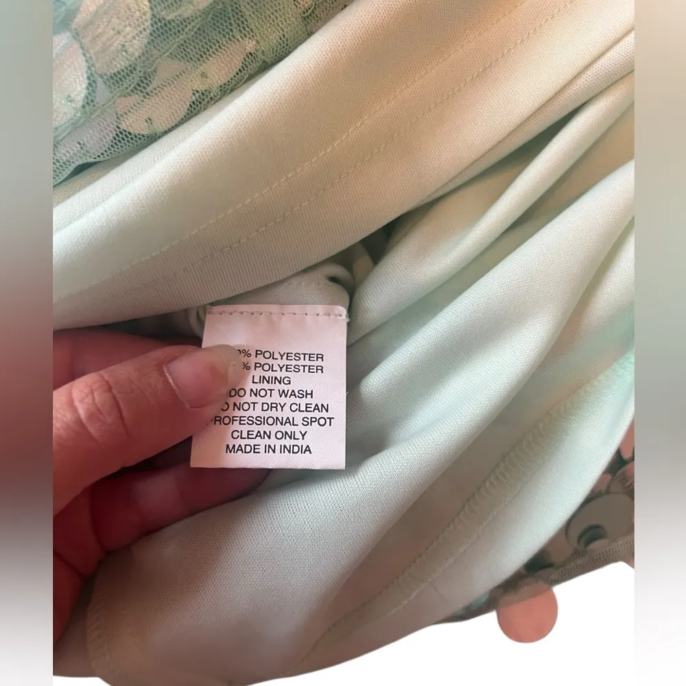 NWT Mac Duggal Mint Slim Strap Paillette Sequin Mini Dress Women (M)10033--$458 - Image 13